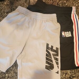 Nike Kids Light Gray and Black Shorts Set